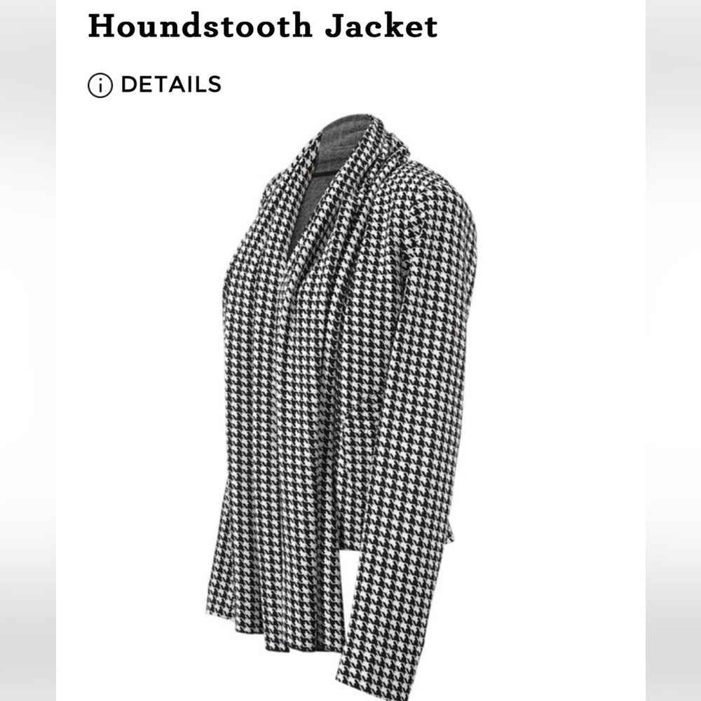 Cabi Houndstooth Open Front Jacket - Black And Wh… - image 5